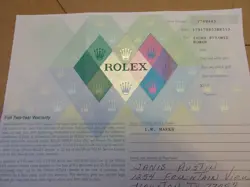 100% ORIGINAL ROLEX 179178 GUARANTEE PAPER SERIAL 2005