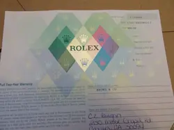 100% ORIGINAL ROLEX 179178 GUARANTEE PAPER SERIAL