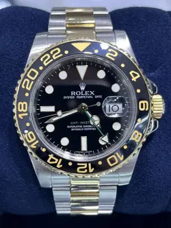 ROLEX GMT-MASTER II 116713 BLACK CERAMIC TWO-TONE 18K YELLOW GOLD STAINLESS 40MM