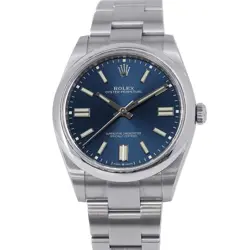 ROLEX OYSTER PERPETUAL 41 41MM STAINLESS STEEL BRIGHT BLUE DIAL 124300