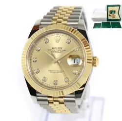 2024 ROLEX DATEJUST 126333 41MM CHAMPAGNE DIAMOND DIAL 18K YG BOX PAPERS