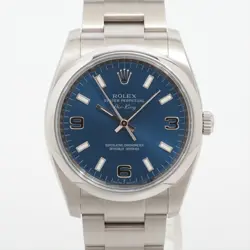 ROLEX AIR-KING 114200 SS AT BLUE-FACE 1 EXTRA LINK