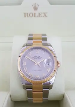 ROLEX DATEJUST 116233 36 MM STEEL & 18K YELLOW GOLD OYSTER SILVER DIAL