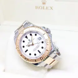 ROLEX 40MM 18K HALF YELLOW GOLD WHITE DIAL YACHTMASTER REF: 16623 (G SERIES)