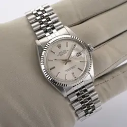 ROLEX OYSTER PERPETUAL DATEJUST 1603 JUBILEE BAND 36MM SILVER MEN'S WATCH