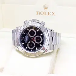 Rolex 40mm Black Indexes Steel Daytona REF: 116520 (F series)