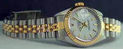 ROLEX Ladies 18kt Gold & Stainless DateJust White Stick 79173 SANT BLANC