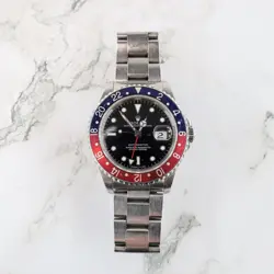 ROLEX GMT-MASTER PEPSI STAINLESS STEEL OYSTER AUTOMATIC BLACK MEN'S WATCH 16700