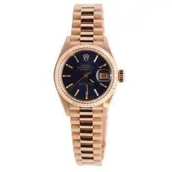 ROLEX DATEJUST 26MM BLUE DIAL WATCH 69178 YG