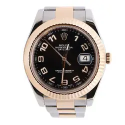 ROLEX DATEJUST 41MM BLACK DIAL WATCH 116333 YG