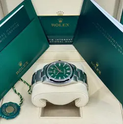Unworn Rolex Oyster Perpetual 36mm, Green, 126000, dated 2024
