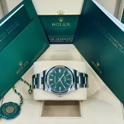 Unworn Rolex Oyster Perpetual 36mm, Green, 126000, dated 2024