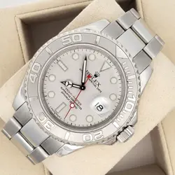 ROLEX YACHT-MASTER 40MM PLATINUM BEZEL STEEL WATCH 16622