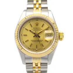 ROLEX DATEJUST L WRIST WATCH 69173 AUTOMATIC K18 YG YELLOW GOLD SS USED WOMEN