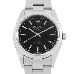 ROLEX AIR KING 14000M BLACK BAR F NUMBER SECOND HAND MENS
