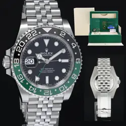 2024 NEW PAPERS ROLEX GMT-MASTER II SPRITE GREEN BLACK JUBILEE STEEL 126720 VTNR