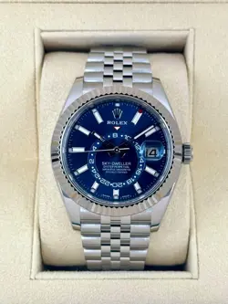 2022 ROLEX SKY-DWELLER 42MM 326934 STAINLESS STEEL JUBILEE BLUE DIAL