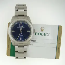 ROLEX 114300 OYSTER PERPETUAL 39MM BLUE DIAL WITH CARD
