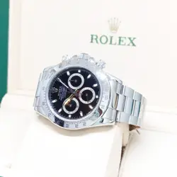 Rolex 40mm Black Indexes Steel Daytona REF: 116520 (V series)