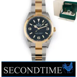 ROLEX EXPLORER I 36MM STAINLESS STEEL & YELLOW GOLD BLACK DIAL 124273