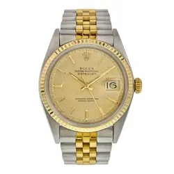 ROLEX DATEJUST GOLD & STEEL CHAMPAGNE DIAL 36MM AUTOMATIC MEN’S WATCH 1601