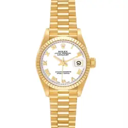 ROLEX PRESIDENT DATEJUST 26 YELLOW GOLD WHITE DIAL LADIES WATCH 69178