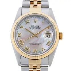 ROLEX DATEJUST 16233NR WHITE SHELL ROME U NUMBER SECOND HAND MENS