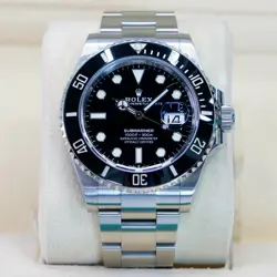 ROLEX SUBMARINER 126610LN 41MM SILVER OYSTER BRACELET WITH BLACK BEZEL