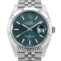 ROLEX DATEJUST 41 126334 MINT GREEN BAR 5 ROWS JUBILEE BRACELET RANDOM NUMBE...