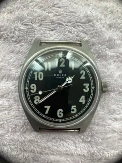 ROLEX Vietnam War Military Vintage Watch Hand Rolled Black Dial Working Good