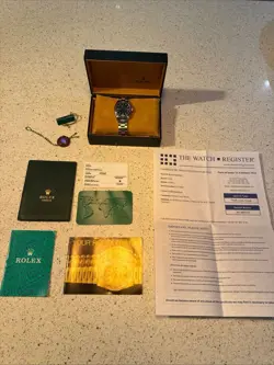 ROLEX AIR-KING 14000M STEEL 34MM BLUE DIAL WATCH