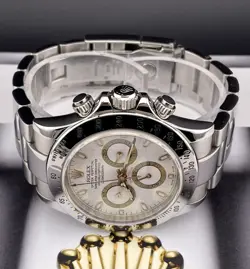 Rolex Daytona Cosmograph 40mm Men's Oyster White Dial Chrono Steel Watch 116520