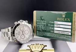Rolex Daytona Cosmograph 40mm Men's Oyster White Dial Chrono Steel Watch 116520