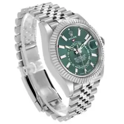 ROLEX SKY-DWELLER STEEL WHITE GOLD MINT GREEN DIAL MENS WATCH 336934 UNWORN