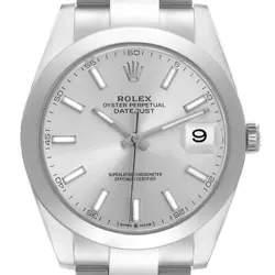 ROLEX DATEJUST 41 SILVER DIAL STEEL MENS WATCH 126300