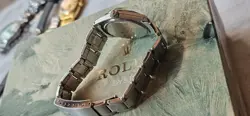 Vintage Rolex Oysterdate 6466 Olive Green Dial Boy Size  Hand-Winding Watch 1966