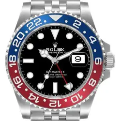 ROLEX GMT MASTER II BLUE RED PEPSI BEZEL STEEL MENS WATCH 126710 BOX CARD