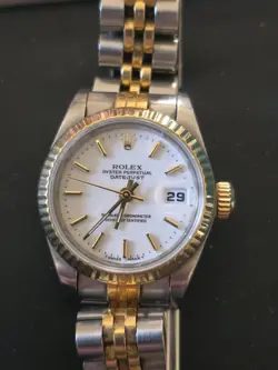 ROLEX LADIES DATEJUST 69173 WHITE DIAL 18K YELLOW GOLD STEEL 2-TONE WATCH