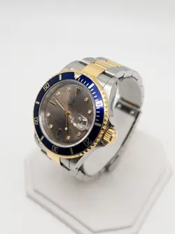 RARE ROLEX 16613 SUBMARINER SERTI TROPICAL DIAL Mens Watch PAPERS BOX RARE
