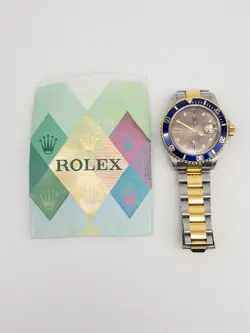 RARE ROLEX 16613 SUBMARINER SERTI TROPICAL DIAL Mens Watch PAPERS BOX RARE