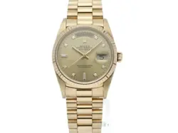 ROLEX Day Date Watch 10P Diamonds 18238A(W) #L038