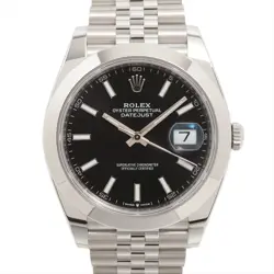 ROLEX DATEJUST 126300 SS AT BLACK DIAL JUBILEE BRACELET 3 EXTRA LINKS