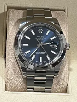 MINT  ROLEX DATEJUST 41 STEEL 126300 BLUE DIAL OYSTER BAND 41MM WATCH BOX ONLY