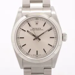 ROLEX OYSTER PERPETUAL 77080 SS AT SILVER-FACE 3 EXTRA LINKS