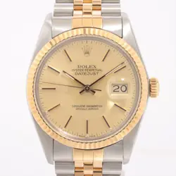 ROLEX DATEJUST 16013 SS×YG AT CHAMPAGNE-FACE 2 EXTRA LINKS