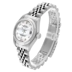 ROLEX DATEJUST STEEL WHITE GOLD MOTHER OF PEARL DIAL LADIES WATCH 79174