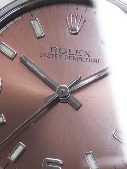 ROLEX Oyster Perpetual Automatic Men Watch Pink W/Box 77080 Auth/433