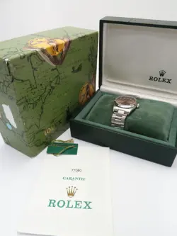 ROLEX Oyster Perpetual Automatic Men Watch Pink W/Box 77080 Auth/433