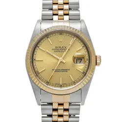 ROLEX 1/20  DATEJUST 16233 P NUMBER MANUFACTURED AROUND 2001 CHAMPAGNE WRISTWATC