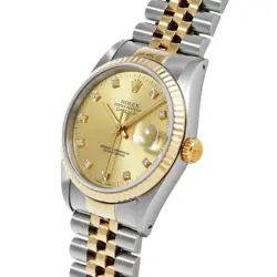 ROLEX 1/20  DATEJUST 16233G E NUMBER MANUFACTURED AROUND 1990 CHAMPAGNE/DIAMOND 
